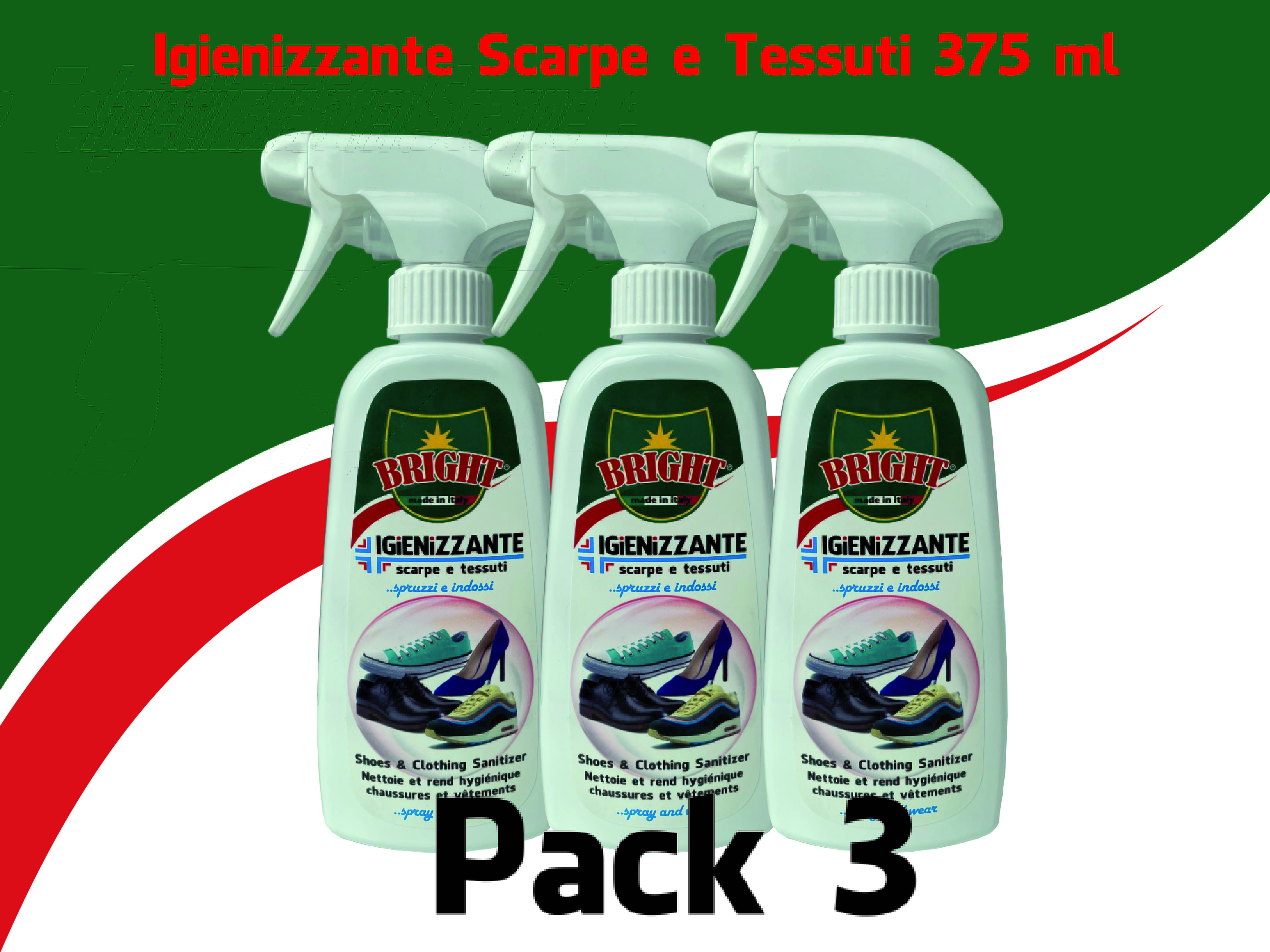 Igienizzante Scarpe e tessuti 375 ml PACK 3 – Technowax SRL Italia