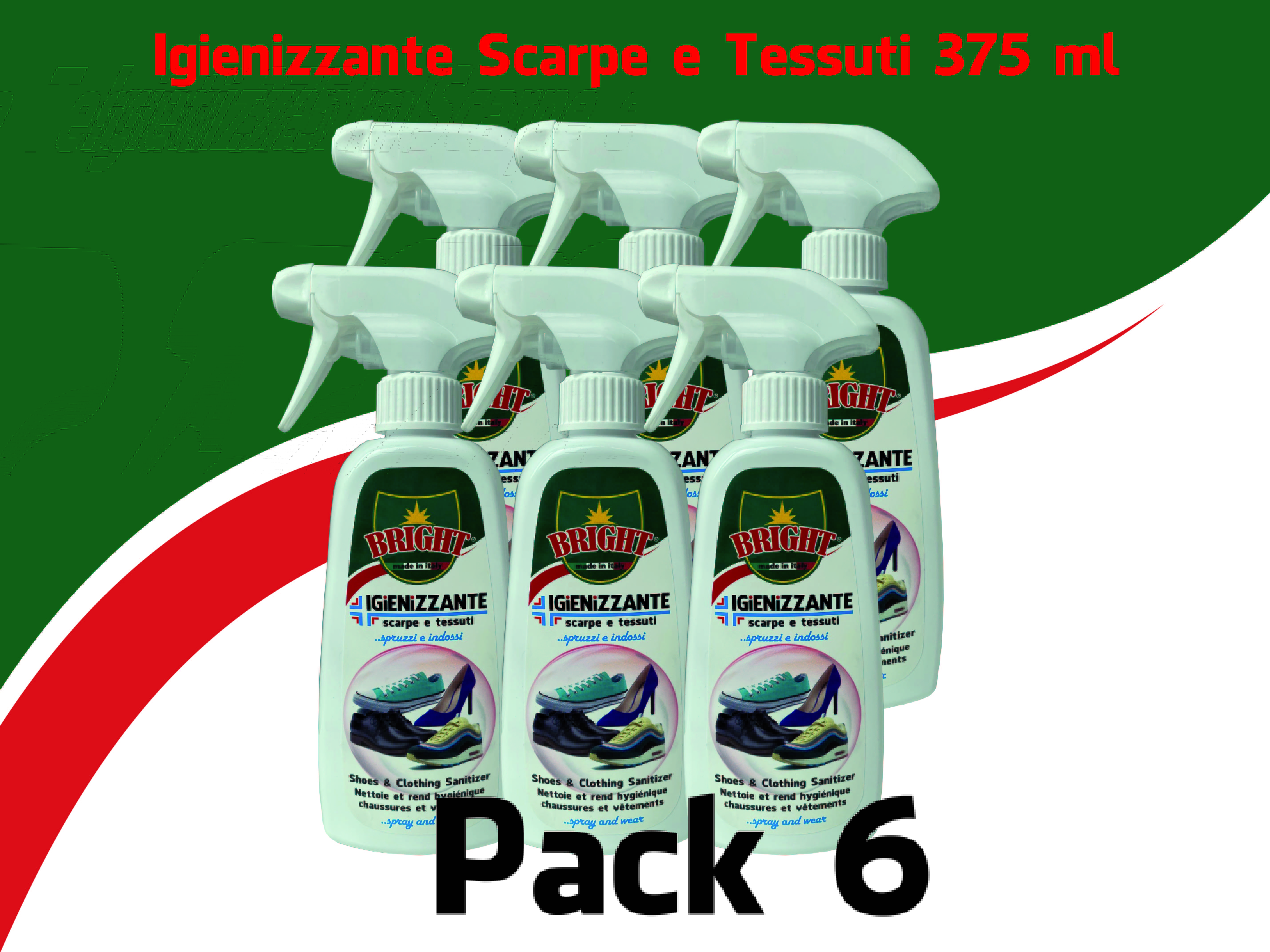 Igienizzante Scarpe e tessuti 375 ml PACK 6 – Technowax SRL Italia